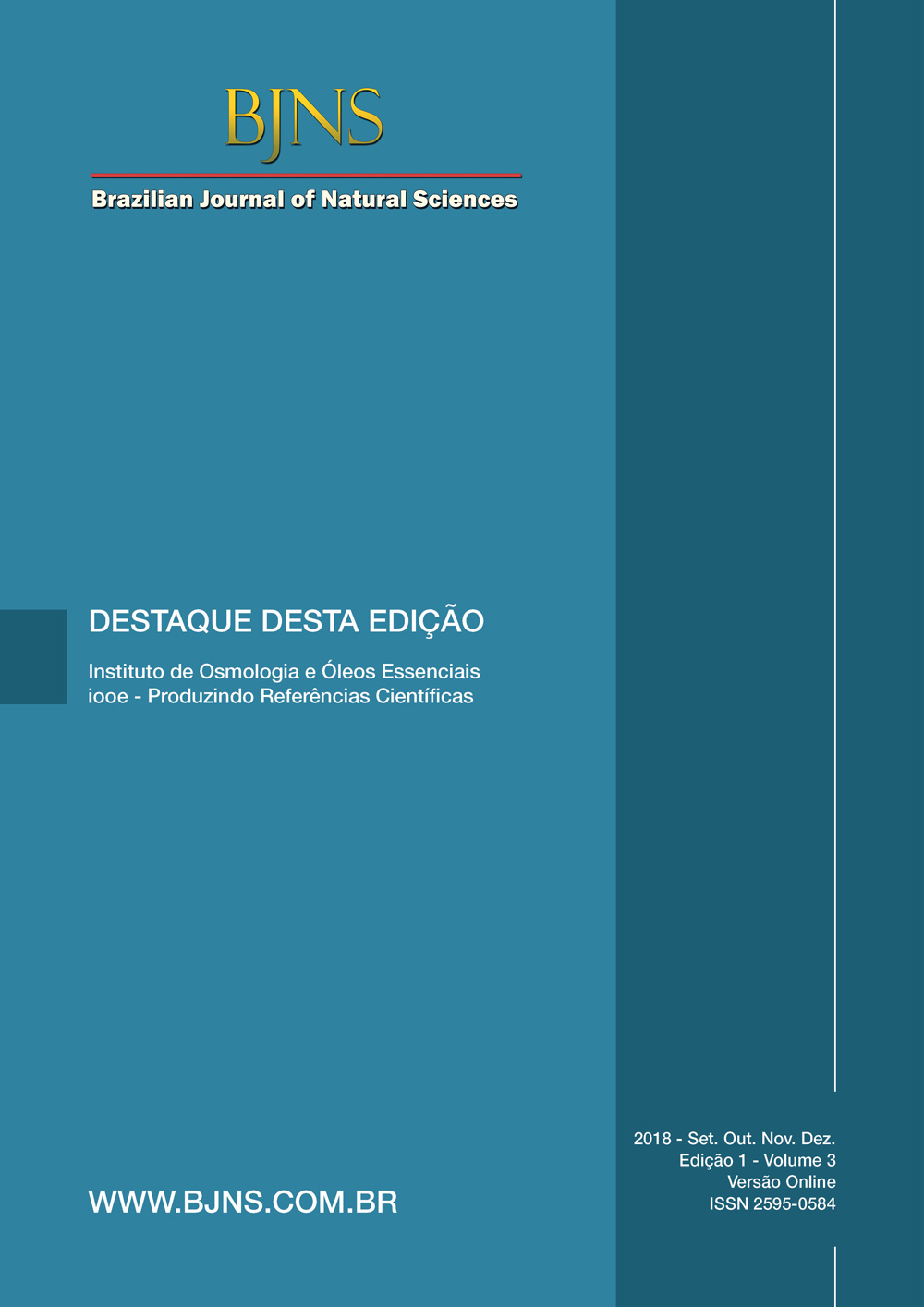 Nesta edição firmamos o forte compromisso com os padrões científicos de pesquisa. Ressaltamos a importância dos pesquisadores junto as instituições de ensino e aprendizagem. Construir o novo não é somente buscar um fato inédito. Construir o novo é se apropriar de técnicas e conceitos já estabelecidos como ferramenta de comprovação dos fatos e propósitos como o uso dos óleos essencias no tratamento de doenças e na melhoria da qualidade de vida. Os autores deste volume expressam suas dedicações em artigos de notoriedade e veracidade científica, bem como o uso das atualizações científicas para seus resultados e conclusões.  Tenham uma bo